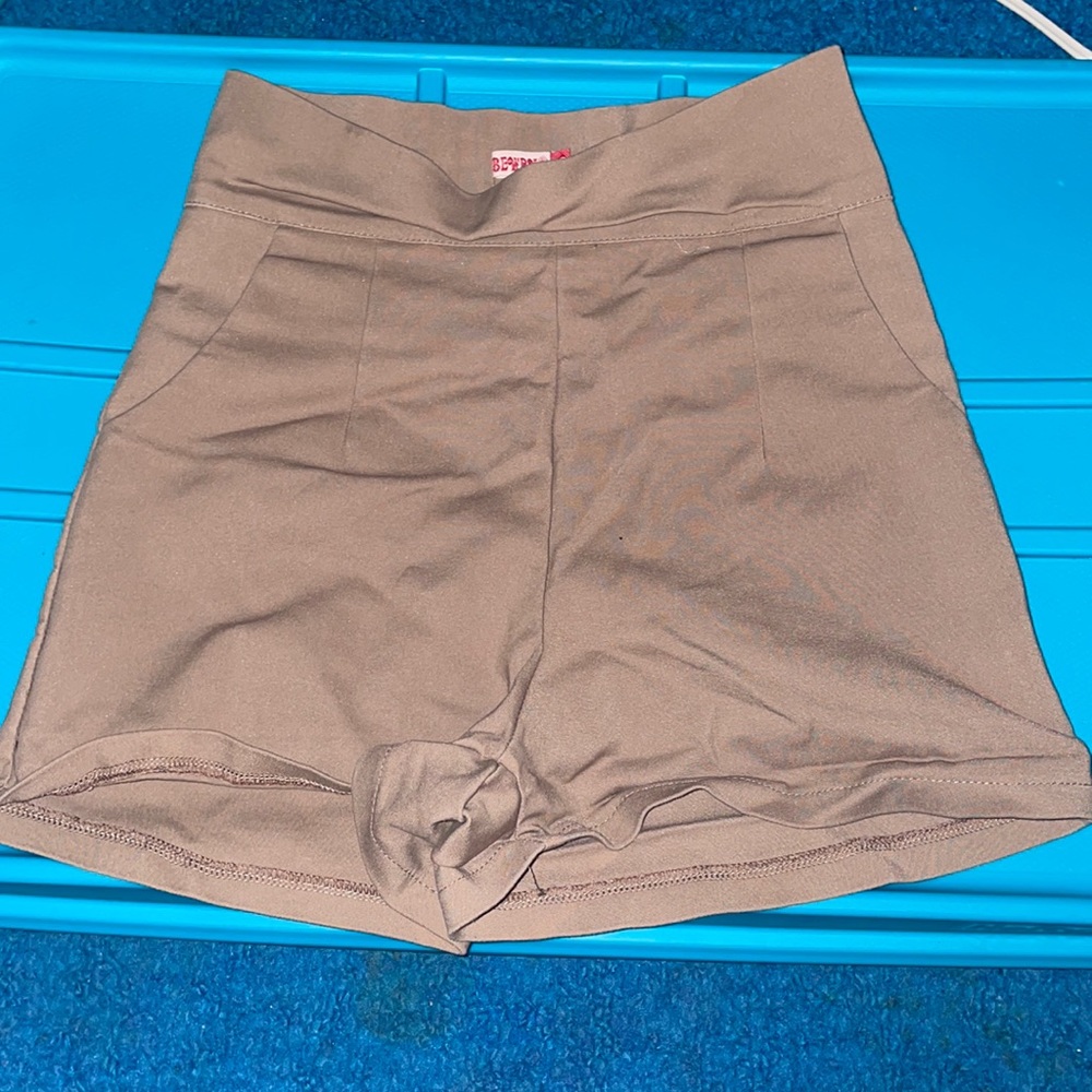 brown shorts